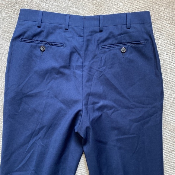 Suitsupply Checkered Plaid Navy Blue Slacks Dress Pant Trousers Size 36 - Picture 9 of 10